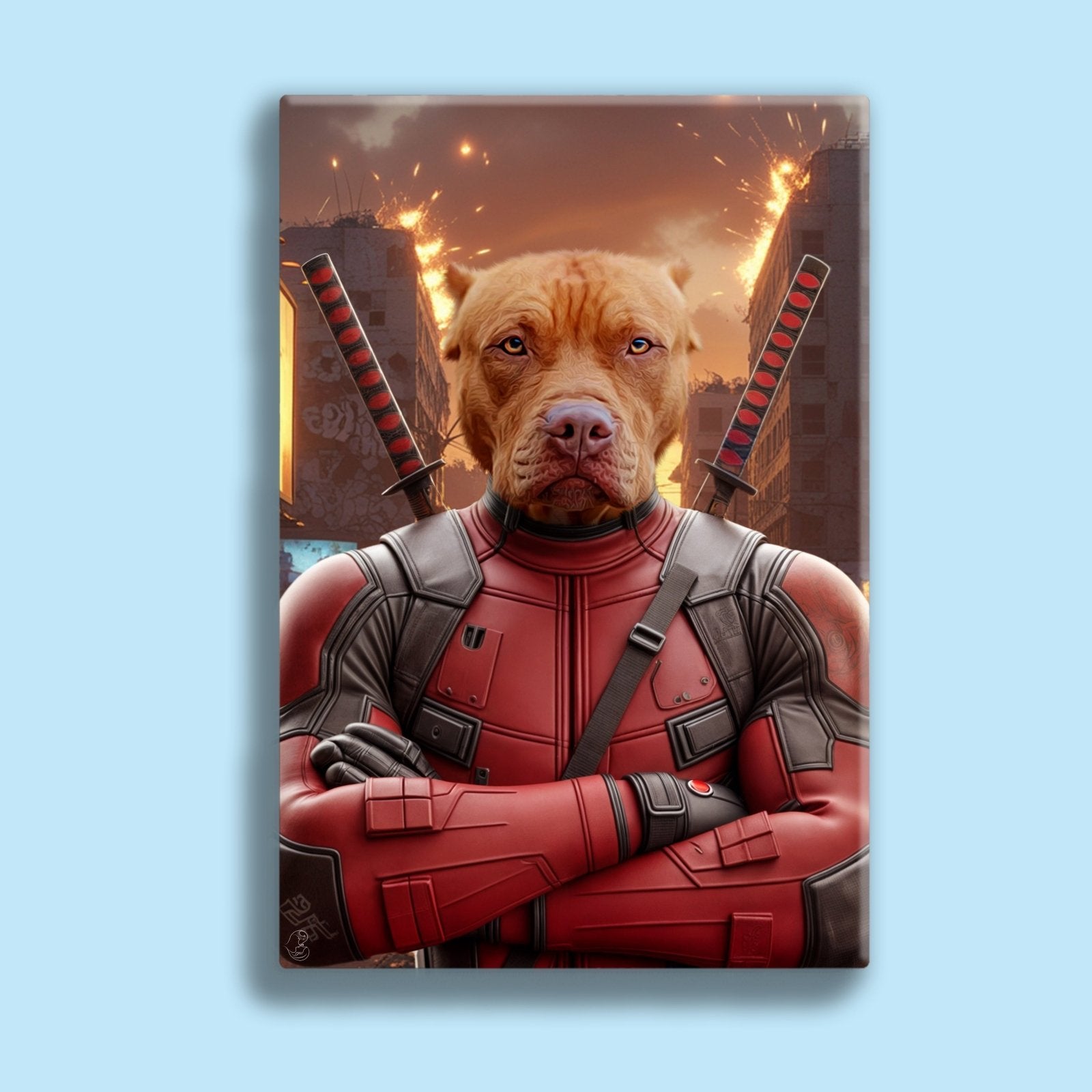 DeadPool Paw – Custom Pet Portrait - 1 Pet - Furr and Family
