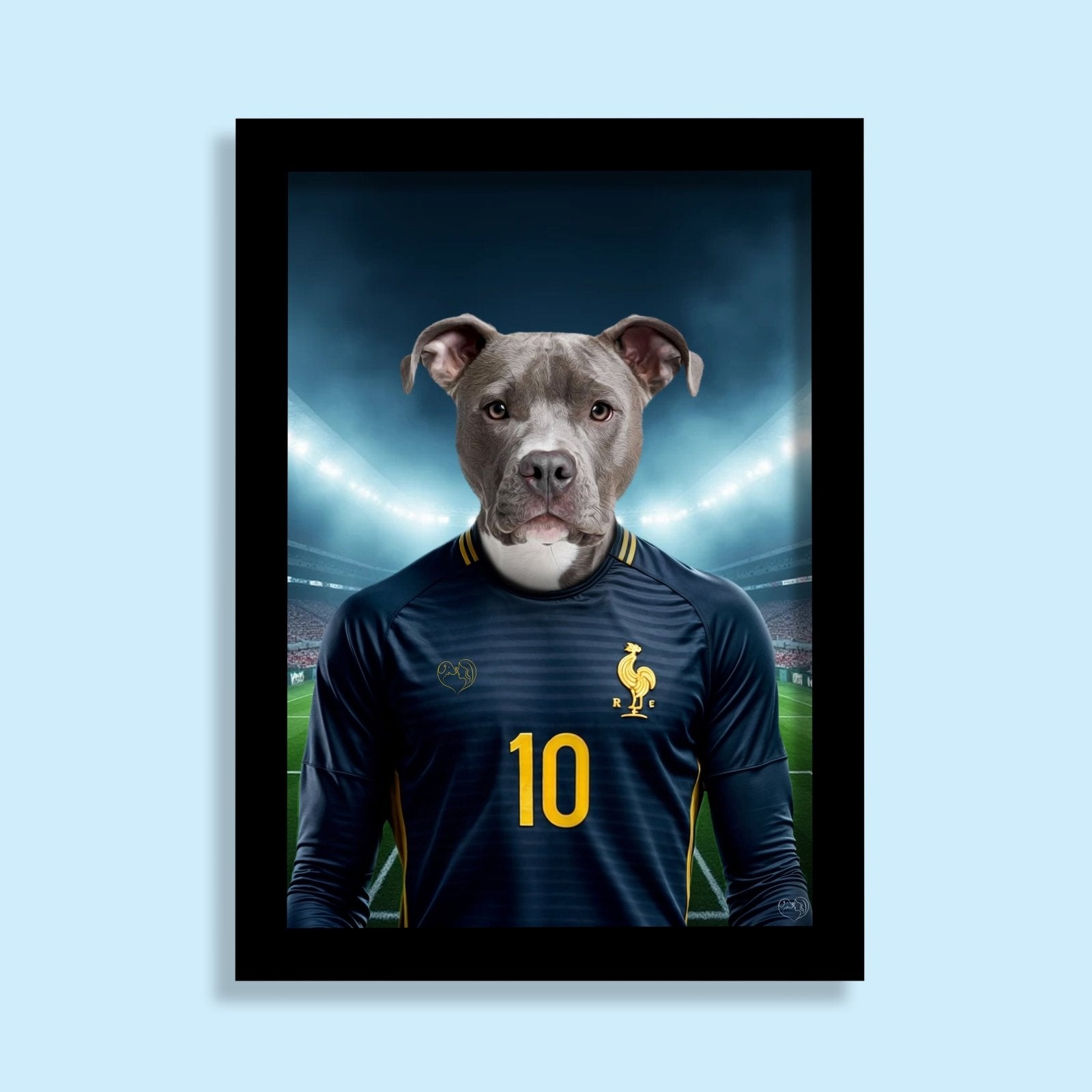 Kylian Mbappaw – Custom French Football Pet Portrait - 1 Pet - Furr and Family