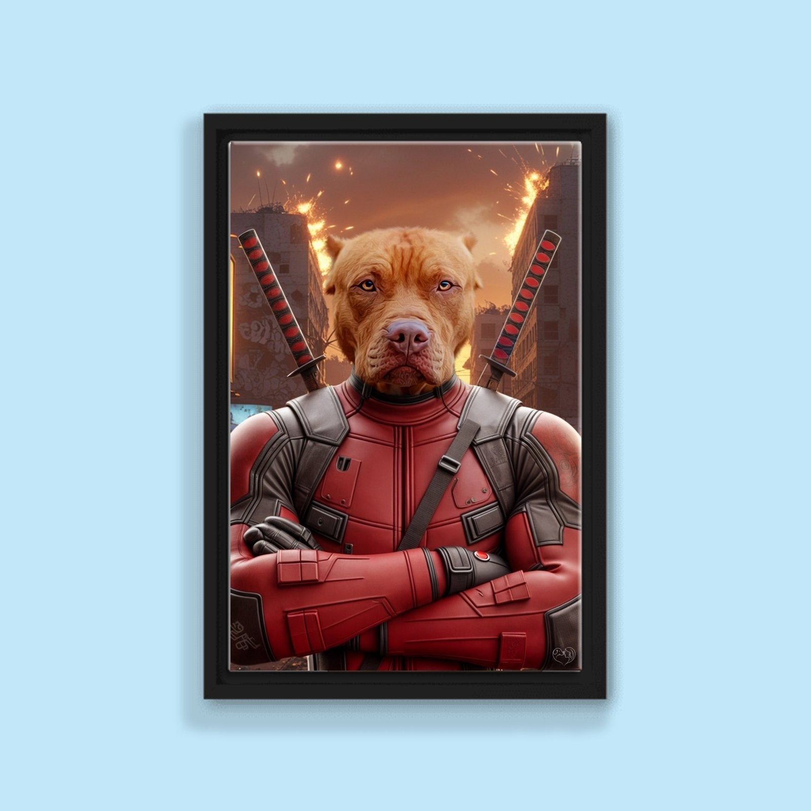 DeadPool Paw – Custom Pet Portrait - 1 Pet - Furr and Family