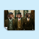 Gangster Trio-Peaky Blinder Pet Portraits