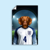 Declan Paw - fect – England Football Pet Art - 1 Pet - Furr and Family