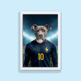 Kylian Mbappaw – Custom French Football Pet Portrait - 1 Pet - Furr and Family