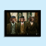 Gangster Trio-Peaky Blinder Pet Portraits