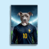 Kylian Mbappaw – Custom French Football Pet Portrait - 1 Pet - Furr and Family