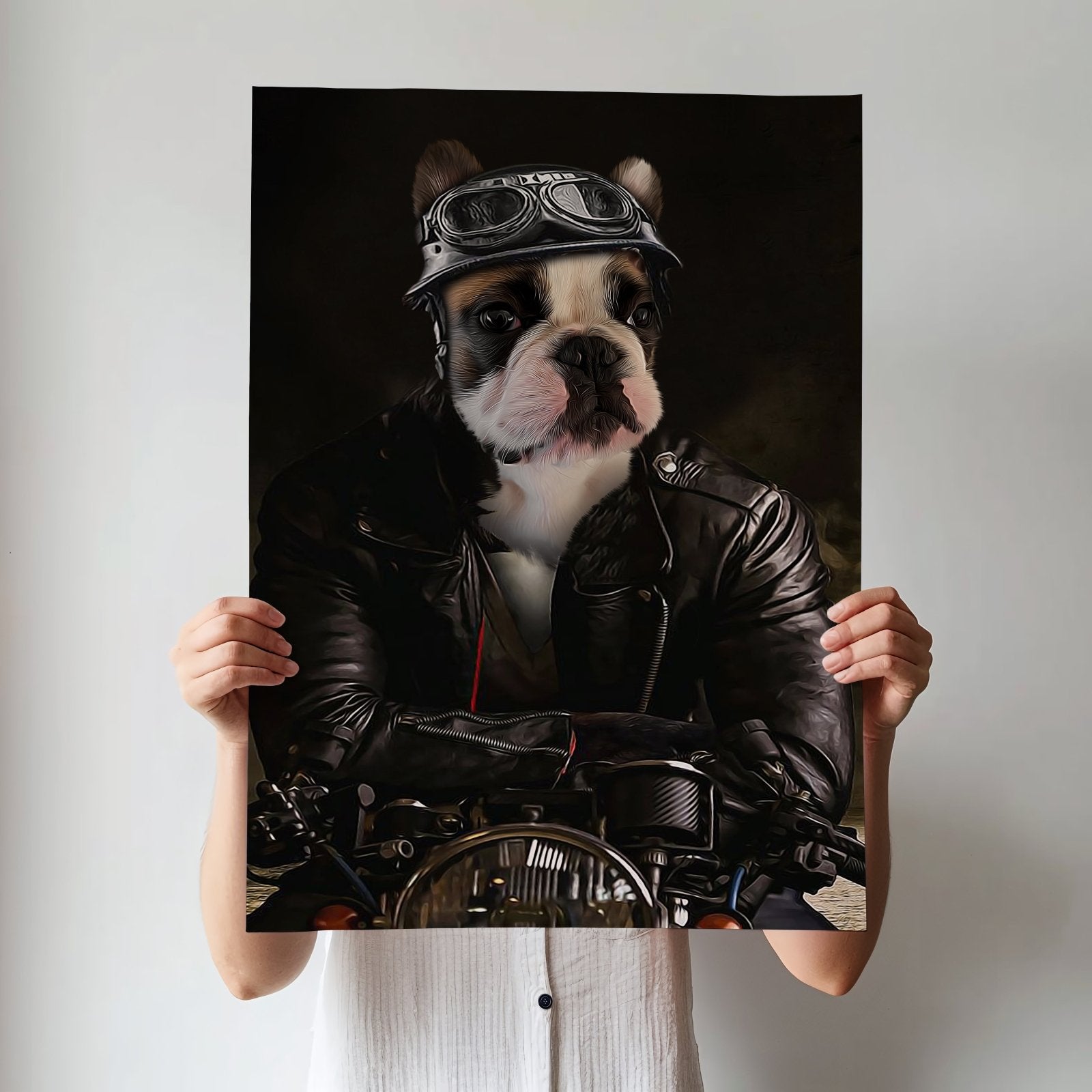 Biker Boss - Custom Pet Portrait - 1 Pet - Furr and Family