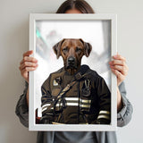 Pet Firefighter - Custom Pet Portrait - 1 Pet - Furr and Family