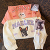 Custom Floral Pet Portrait Embroidered Sweatshirt