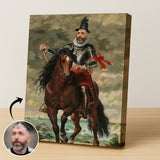Custom Knight Portrait on Horse – Medieval Royal Artwork for Men