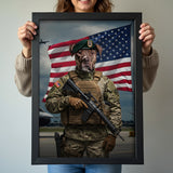 Custom Green Beret Pet Portrait | US Army Special Forces Art