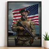 Custom Green Beret Pet Portrait | US Army Special Forces Art