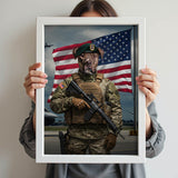 Custom Green Beret Pet Portrait | US Army Special Forces Art