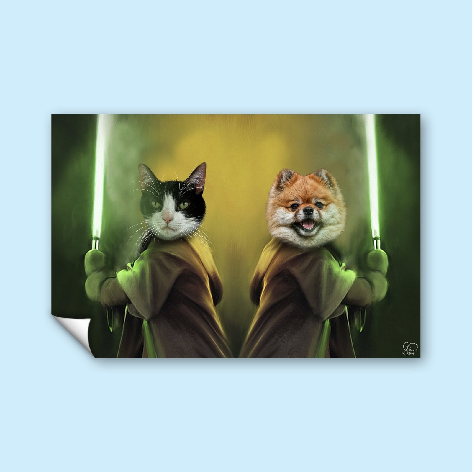 Jedi Paws – Galactic Multi - Pet Portrait - 2 Pets - Furr and Family
