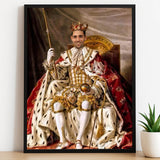 Custom Royal King Portrait – Man Seated on Throne in Regal Outfit