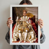 Custom Royal King Portrait – Man Seated on Throne in Regal Outfit