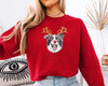 Custom Christmas Pet Embroidered Sweatshirt with Reindeer