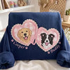 Custom Two-Pet Embroidered Sweatshirt – Gingham Heart and Bow
