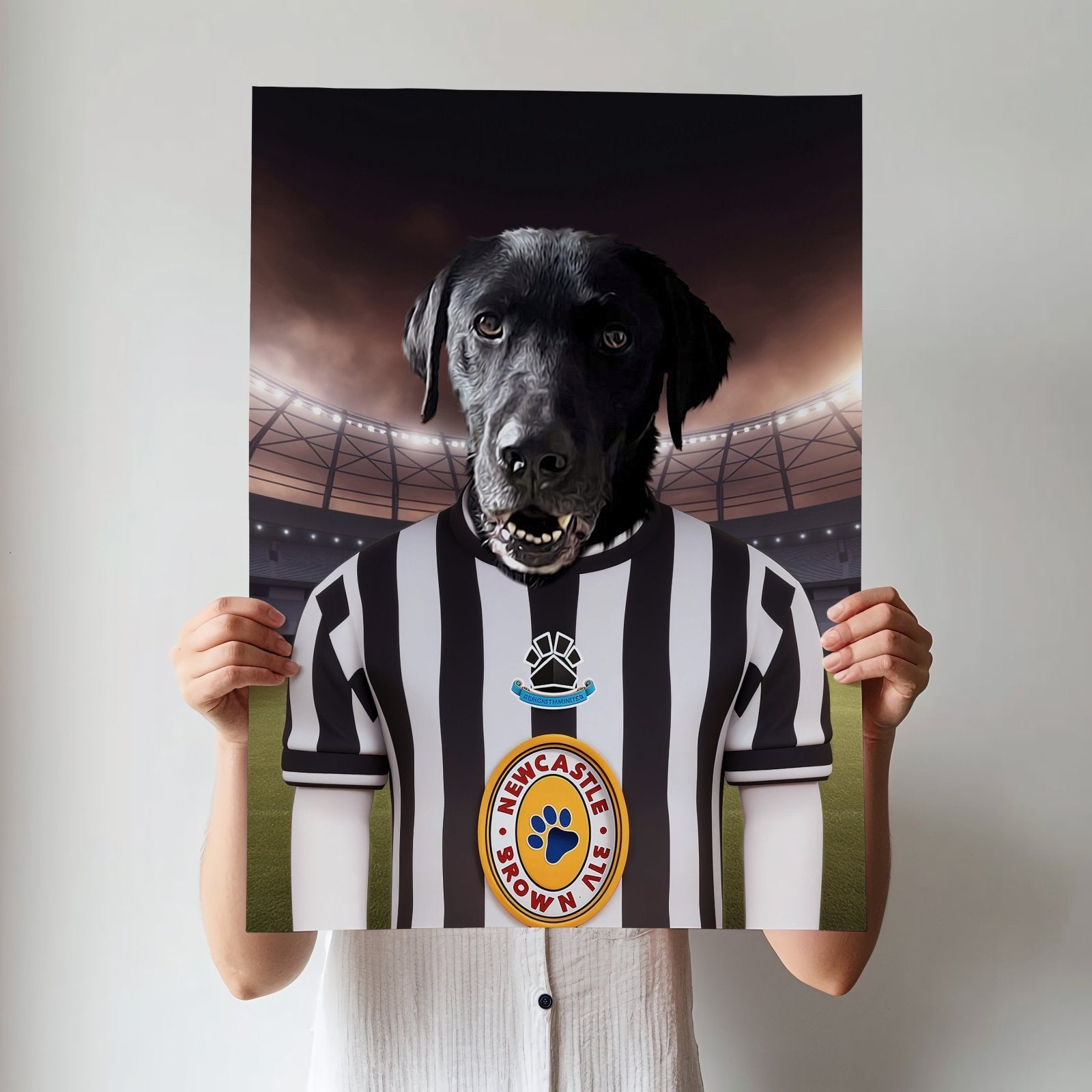 Newcastle United Paw - Squad Pet Portrait - 1 Pet - Furr and Family