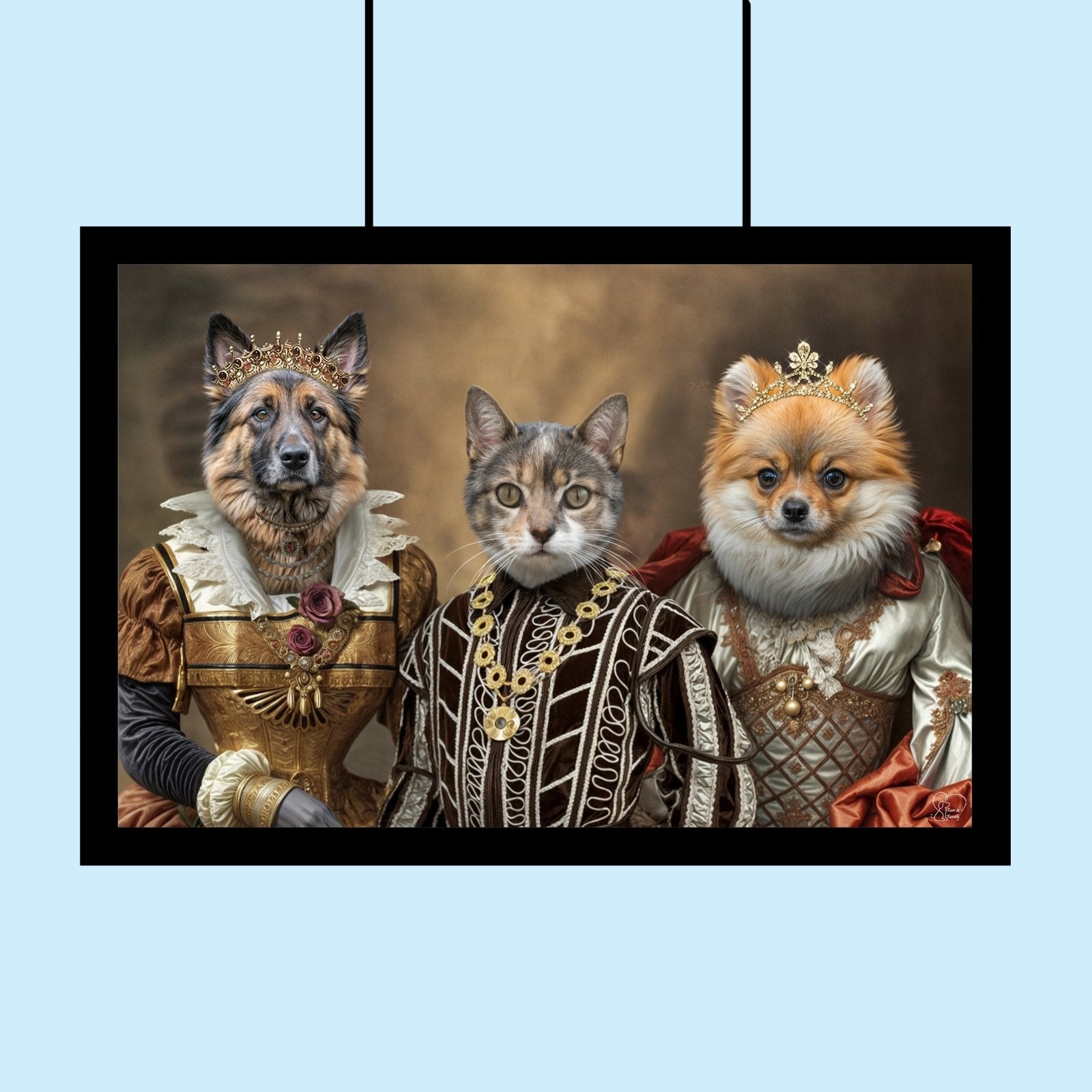 Custom pet portrait of a dog or cat as a loyal companion, capturing the bond between pet and owner in a heartfelt, personalized artwork