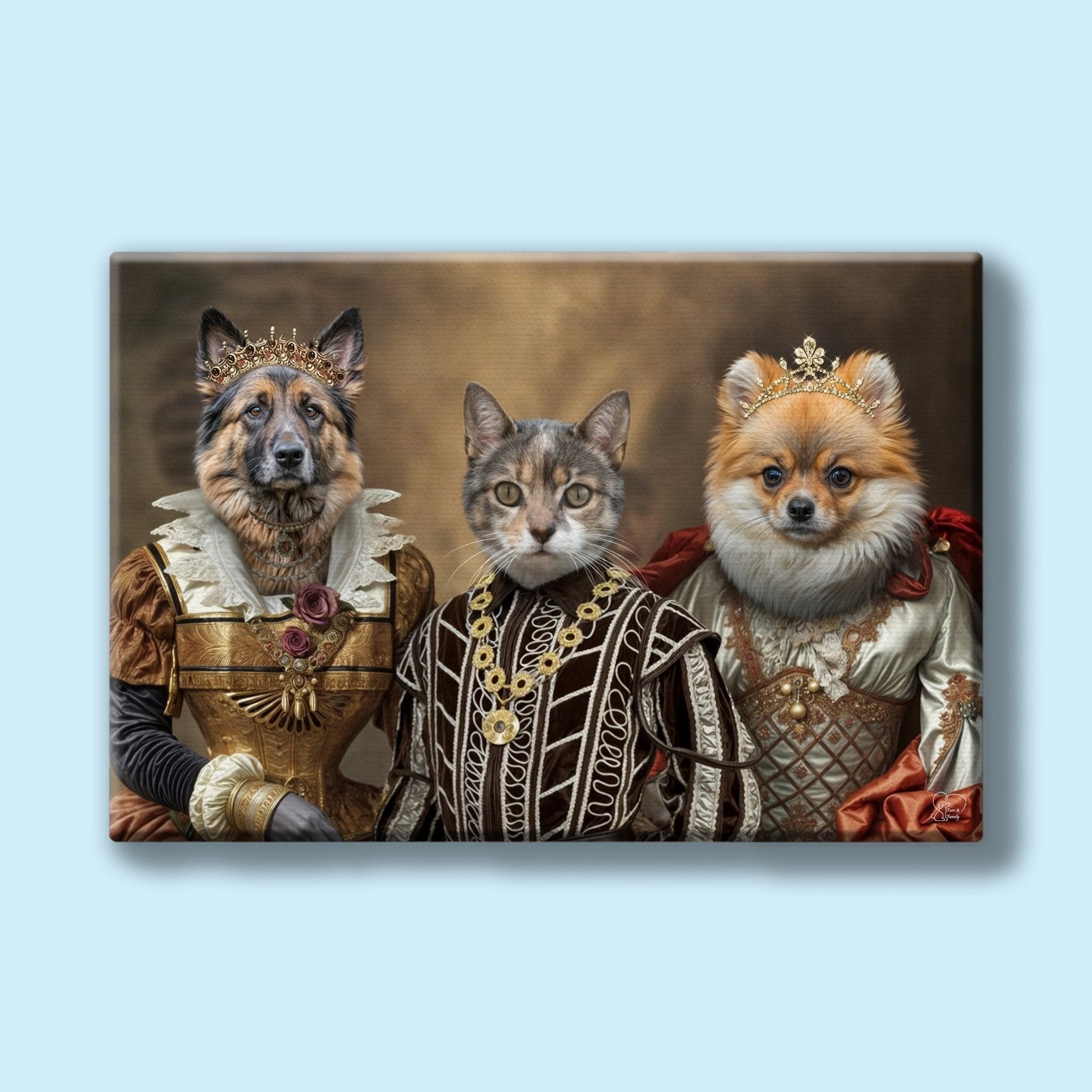 Custom pet portrait of a dog or cat as a loyal companion, capturing the bond between pet and owner in a heartfelt, personalized artwork