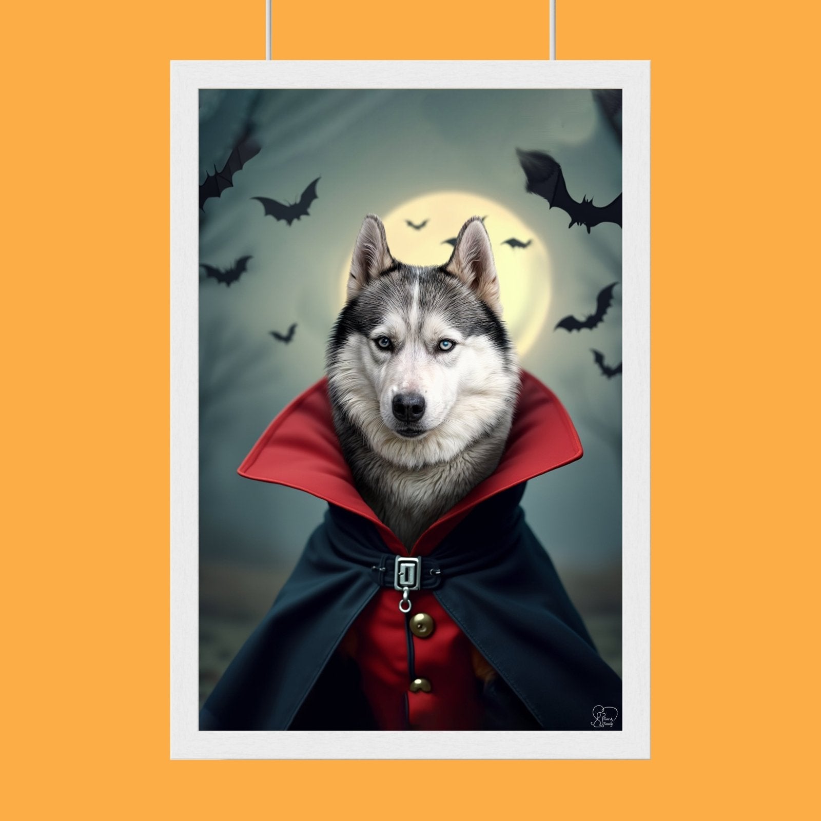 Dracula Halloween Pet Portrait - Custom Pet Portrait - 1 Pet - Furr and Family