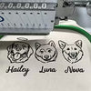 Custom Multiple Pets Outline and Name Embroidered Sweatshirt Hoodie T-shirt- Stylish Outline Style