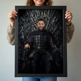 Custom Game of Thrones Portrait – Man Seated in Armor on Iron Throne