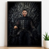 Custom Game of Thrones Portrait – Man Seated in Armor on Iron Throne