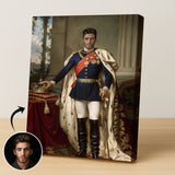 Custom Crown Prince Portrait – Man in Blue Coat with Red Sash and Cape