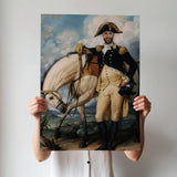 Custom Cavalry Commander Portrait – Man Standing with Horse