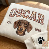 Custom Floral Pet Portrait Embroidered Sweatshirt