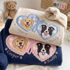 Custom Two-Pet Portrait Sweatshirt with Gingham Heart & Coquette Bow