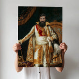 Custom Imperial Noble Portrait – Man in Gold and White Robes with Crown