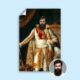 Custom Imperial Noble Portrait – Man in Gold and White Robes with Crown