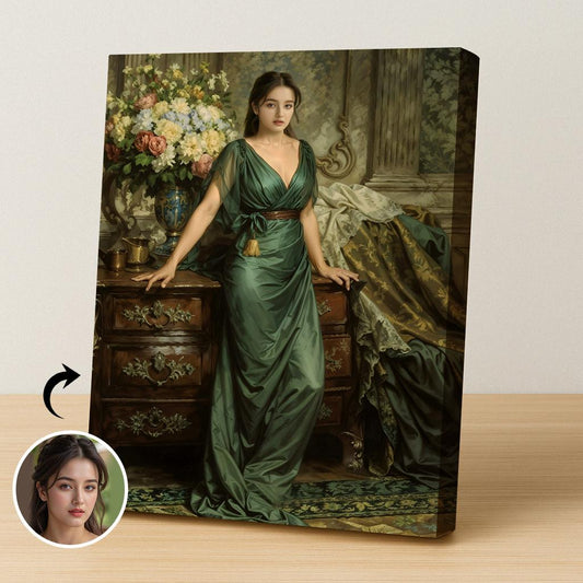 Green Dress Royal Portrait