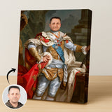 Custom Regency Royal Portrait – Man in Regal Robe with Blue Sash