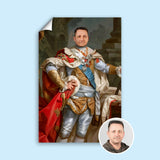 Custom Regency Royal Portrait – Man in Regal Robe with Blue Sash