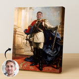 Custom Knight Commander Portrait – Man with Sword and Flowing Cape