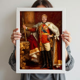 Custom Royal Officer Portrait – Man in Red and Gold with Staff