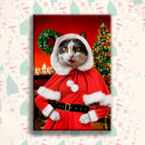 Holiday Santa Pet Portrait – Festive Custom Pet Art - 1 Pet - Furr and Family