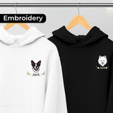 Personalised Pet Head Embroidered Mom & Dad Hoodies