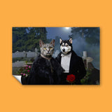 Mr & Mrs Vempire Halloween Pet Portrait - Custom Pet Portrait - 1 Pet - Furr and Family