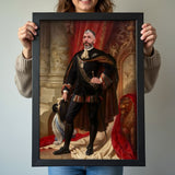 Custom Renaissance Noble Portrait – Standing Man with Sash and Cane