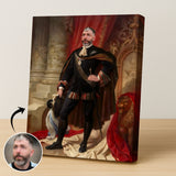 Custom Renaissance Noble Portrait – Standing Man with Sash and Cane
