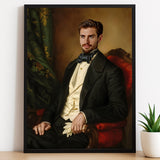 Custom Vintage Politician Portrait – Man in Black Suit with Bowtie
