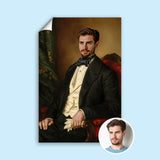 Custom Vintage Politician Portrait – Man in Black Suit with Bowtie