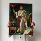 Custom Emperor Portrait – Man with Laurel Crown in White and Red Robes