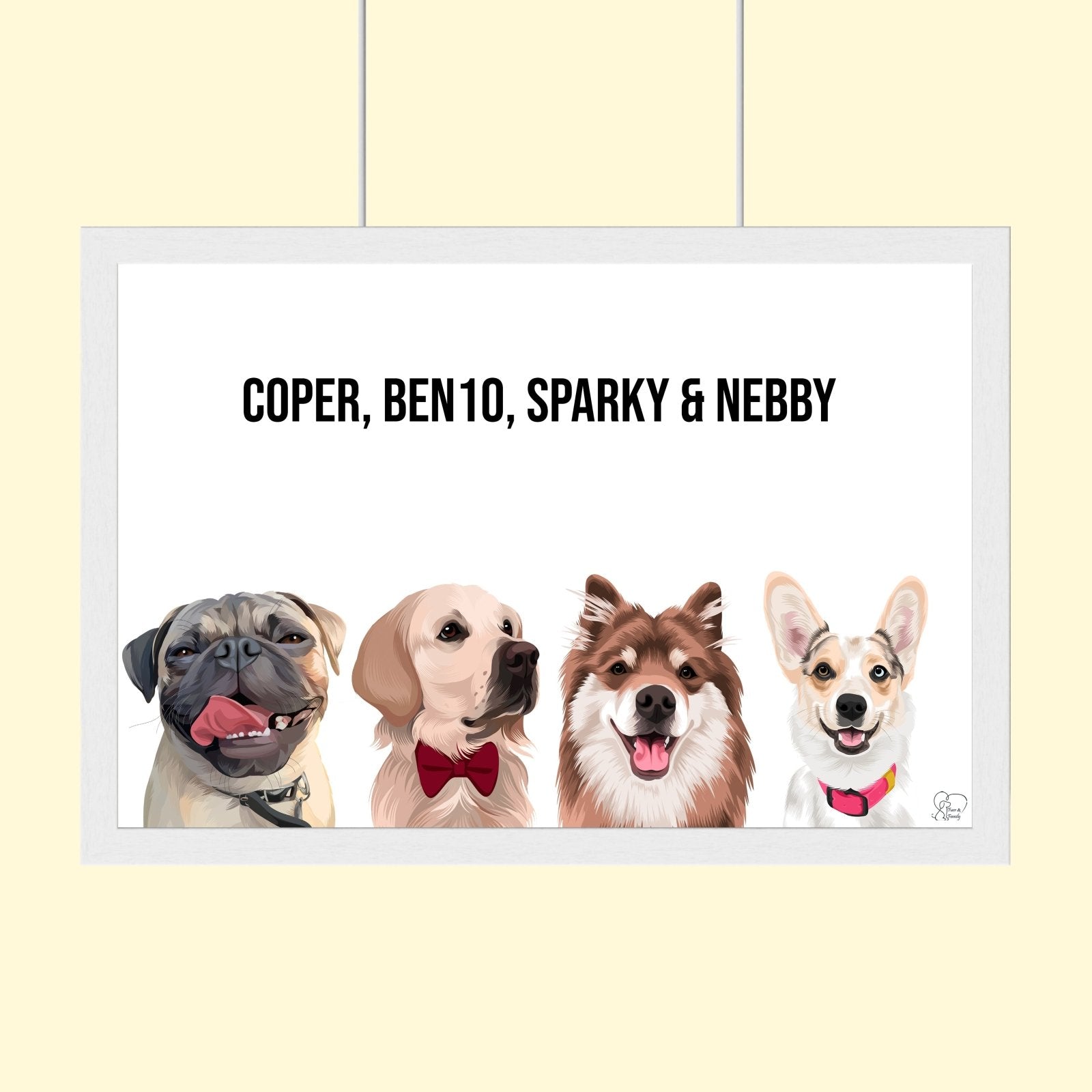Modern Pet Vector - Custom Pet Portrait - 1 Pet - Furr and Family