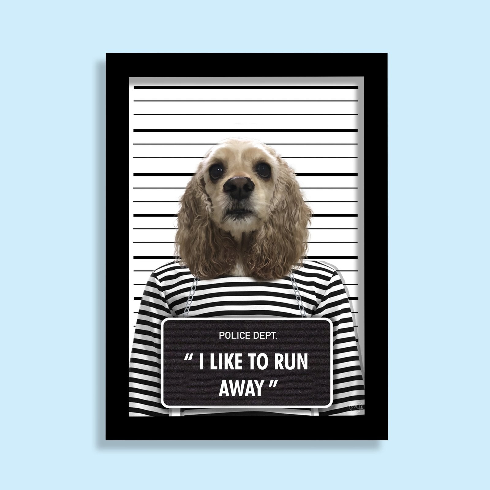 The Naughty Criminal - Custom Pet Portrait - 1 Pet - Furr and Family