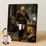 Custom Royal Portrait – Man in Suit with Lion at His Side