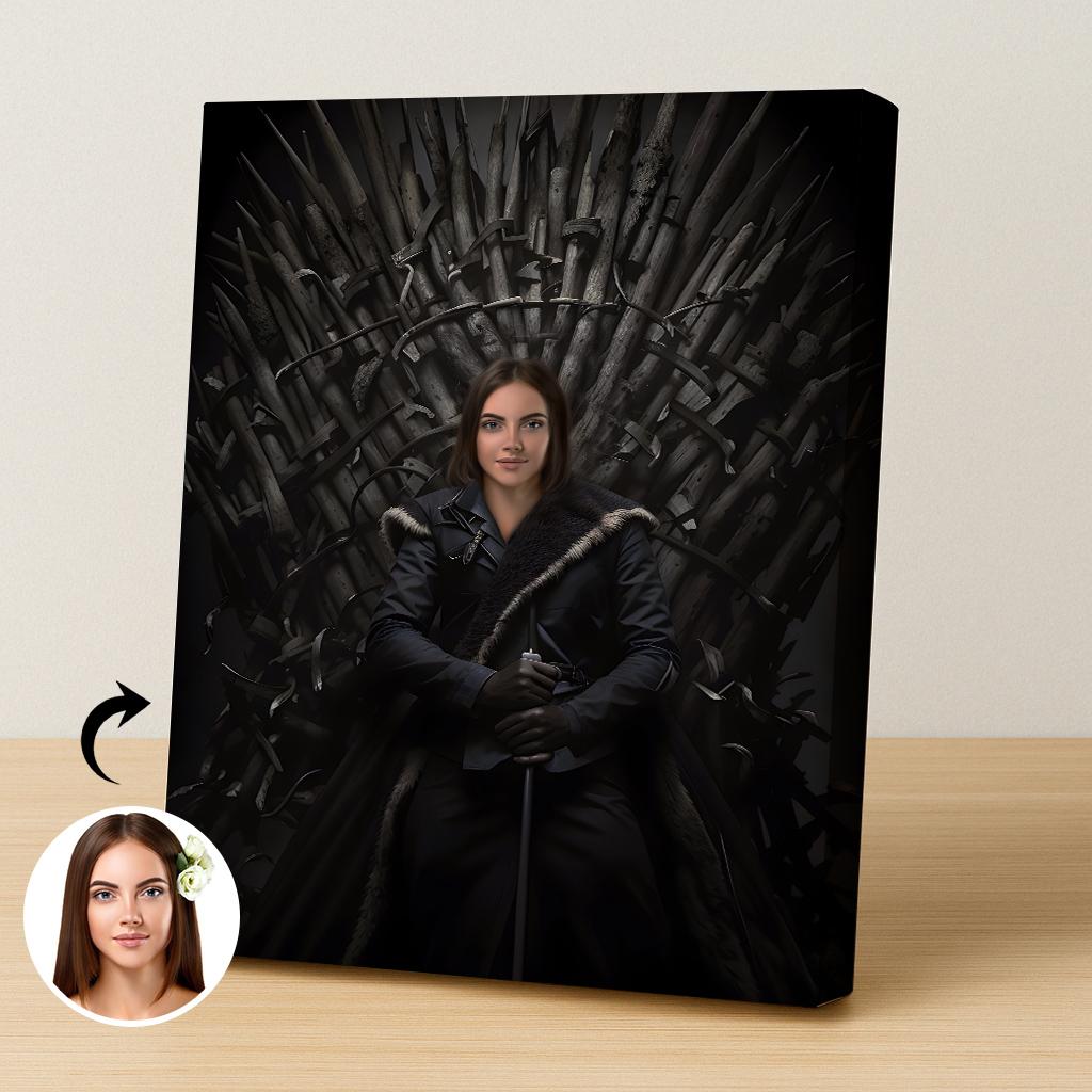 Custom female portrait on Iron Throne in Game of Thrones style